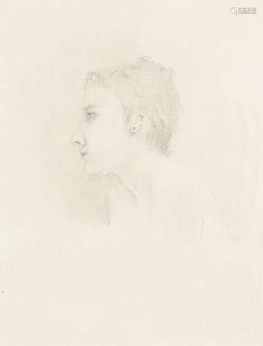 British School, late 20th century- Portrait studies; pencil, two, ea. 20.5x15.5cm: together with one