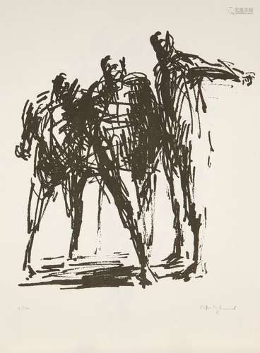 Oliffe Richmond, Australian 1919-1977- Standing Group, 1966; lithograph on wove, signed, dated and