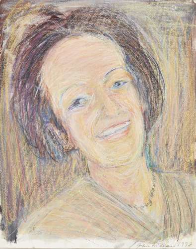 John McLean, British 1939-2019- Portrait of Mrs Berthe Wallis; pastel, signed and dated 1998,