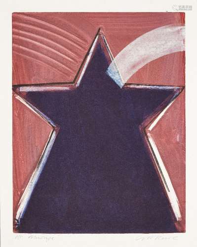 Geoffrey Raymond Reeve ARCA, British b.1936- Death Star; etching and monotype in colours, signed,