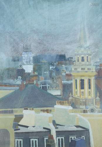 British School, late 20th/early 21st century- View of Marylebone; oil on board, 122x86cmPlease refer