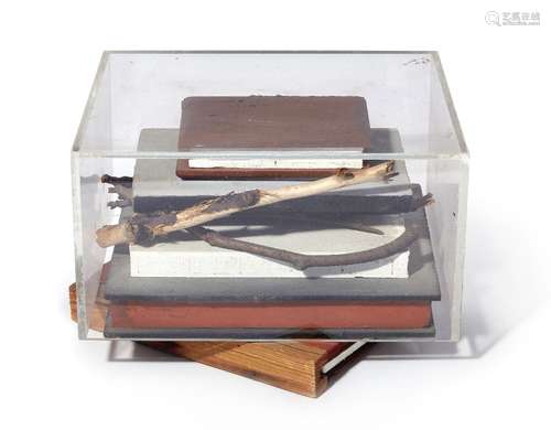 Helene Fesenmaier, American 1937-2013- Books for Christmas, 1972; mixed media construction in