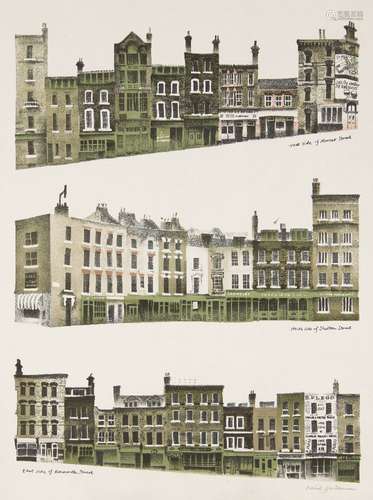 David Gentlemen, British b.1930- Seven Dials: Monmouth St, Shelton St and Mercer St, 1972;