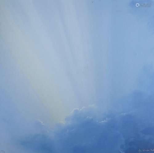 British School, 20th/21st century- Clouds in a blue sky; digital print in colours on board, signed