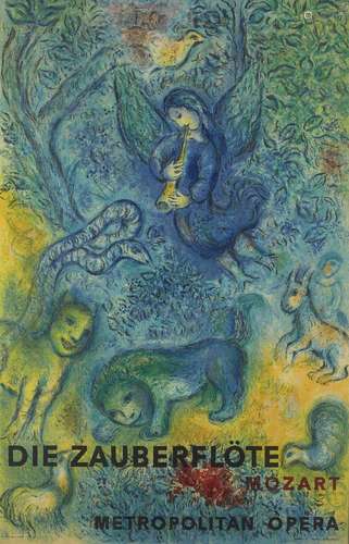 Marc Chagall, Russian/French 1887-1985- Die Zauberflöte, 1967; lithographic poster in colours on