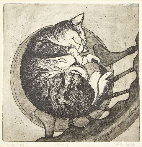 Carole Steele, British, late 20th/ 21st century- Jenny; etching, signed, titled, and inscribed '