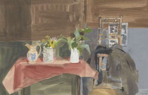 Rosemary Elizabeth Allan, British 1911-2008- Still life, 1954; watercolour and gouache, signed and