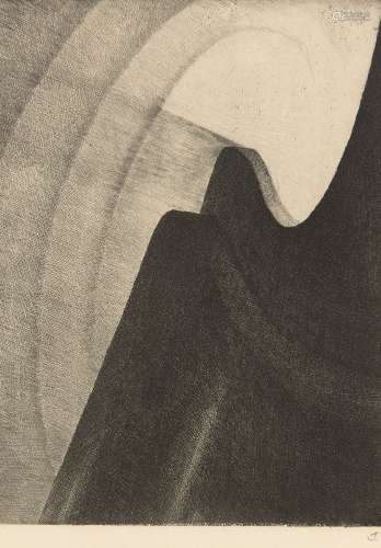 Reinhold Rudolf Junghanns, German 1884-1967- Untitled; etching, signed with initial in pencil, 16.