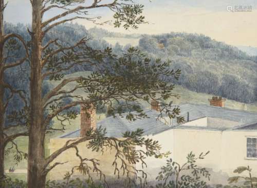 British School, late 18th century- Wolford Lodge, Devon, Lt-Gen John Simcoe’s House; watercolour,
