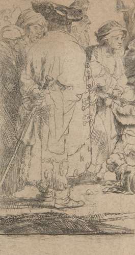 After Rembrandt Harmenszoon van Rijn, Dutch 1606-1669- Christ Healing the Sick fragments; drypoint
