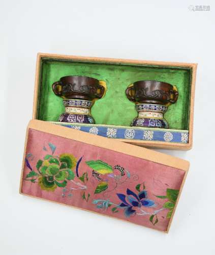 pair of agalwood cups