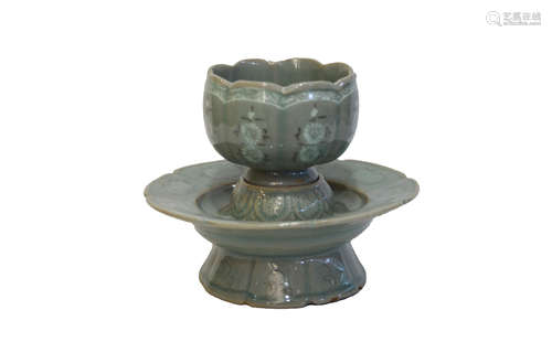 set of celadon lamp