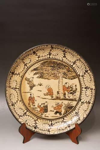 Jizhou kiln porcelain plate