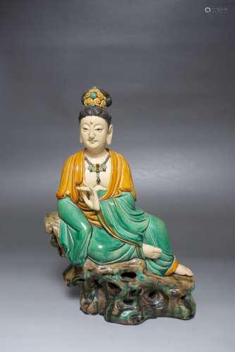 Ming dynasty Sancai tri-color Guanyin