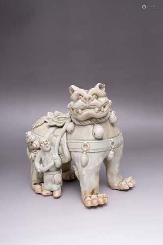 Celadon porcelain lion