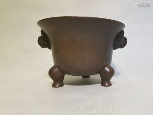 bronze incense burner with mark