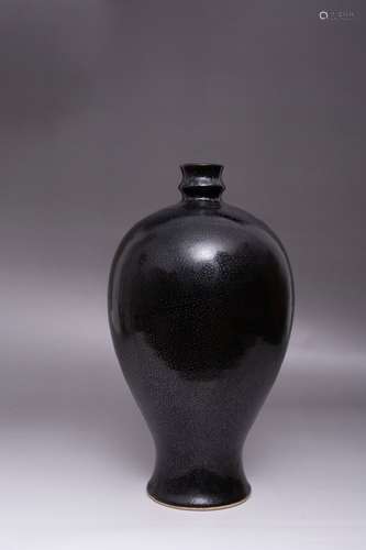 Black glazed porcelain bottle