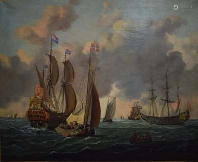 XIXth CENTURY SCHOOL \nSailboats \nOil on canvas (ac…