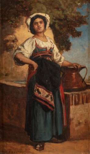 FRENCH SCHOOL of the 19th century \nPeasant girl at…