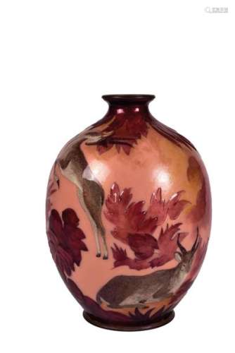 Camille FAURE (1874 1956) \nCopper vase with an ovo…