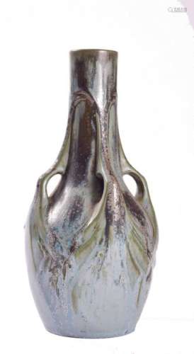 DENBAC \nStoneware vase with tubular neck and ovoid…