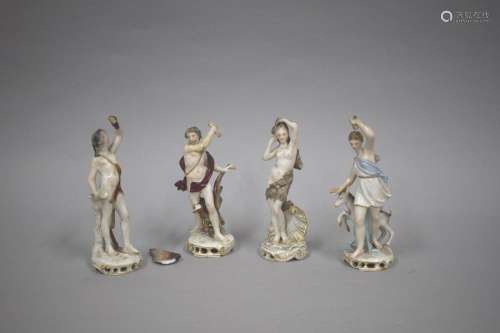 France Samson late 19th \n4 porcelain statuettes wi…