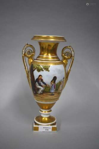 Paris XIXth \nPorcelain vase Medici shape decorated…