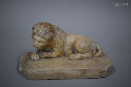 Marble sculpture of a lying lion \nAccidents and br…