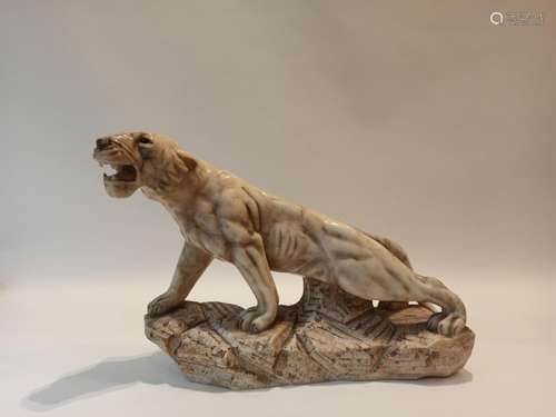 RUGGERI Piero (1930 2009) \nWhite marble tiger, sig…