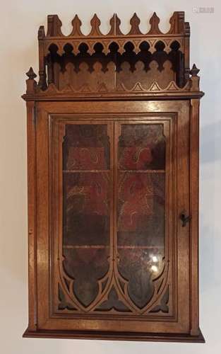 Gothic Revival style wall hanging display case in …