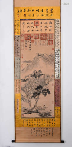 A CHINESE LANDSCAPE PAINTING SCROLL, WANG MENG MARK