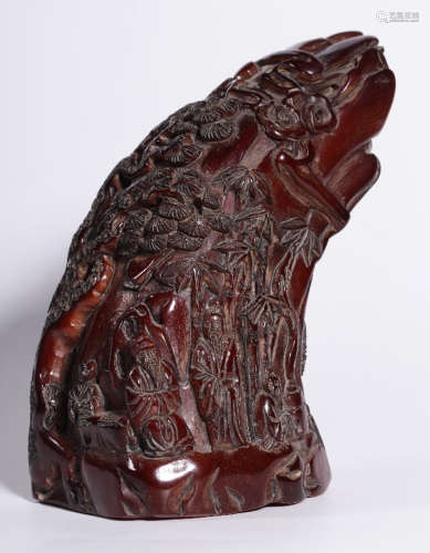 A LUJIAO ORNAMENT CARVED WITH STORY