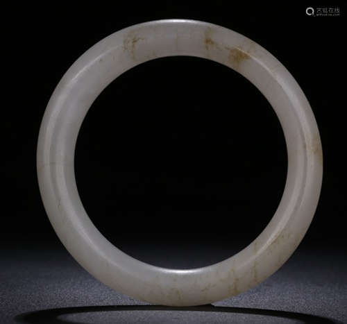 A HETIAN WHITE JADE BANGLE