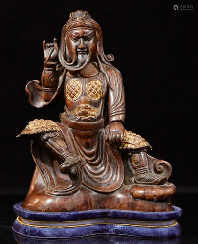 A HUANGYANG WOOD GUANGONG STATUE