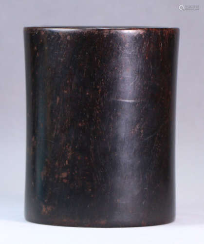 A ZITAN WOOD BRUSH POT