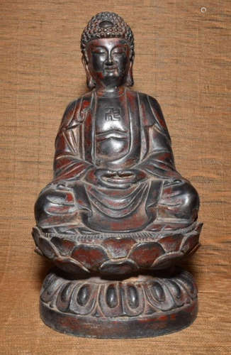 A GILT BRONZE SAKYAMUNI BUDDHA STATUE