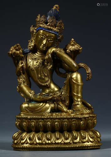 A GILT BRONZE TARA BUDDHA STATUE