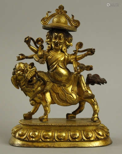 A GILT BRONZE BUDDHA STATUE