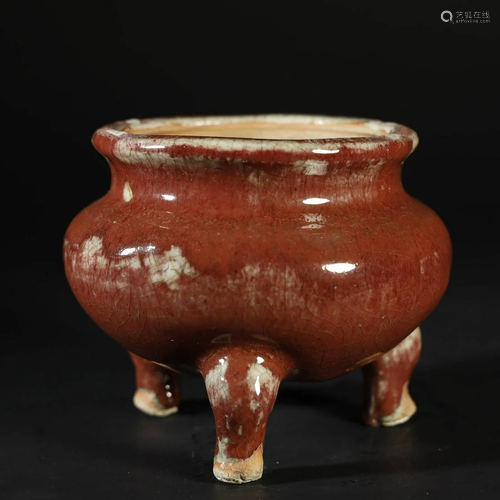 AN ARCHAIC COPPER-RED GLAZED CENSER