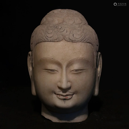 A RARE WHITE MARBLE IMPRESSIVE HEADS OF SAKYA…