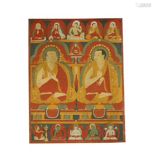 AN ARCHAIC RARE THANGKA