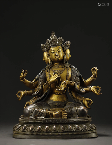 A MAGNIFICENT IMPERIAL BRONZE BUDDHA FI…