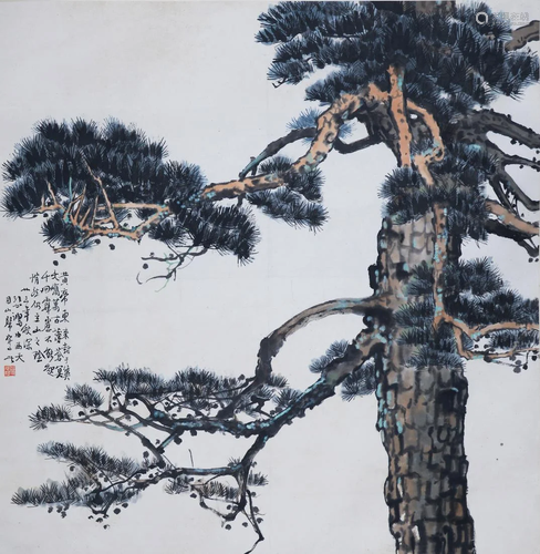 A CHINESE PAPER SCROLL PAINTING, ATTRIBUTE…