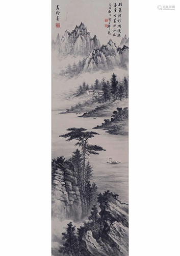 A CHINESE PAPER SCROLL PAINTING, ATTRIBUTE…