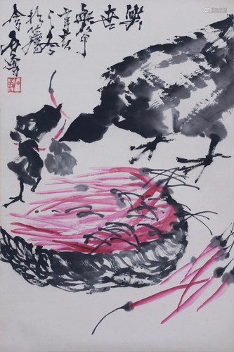 A CHINESE PAPER SCROLL PAINTING, ATTRIBUTE…