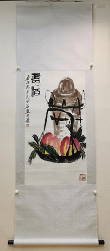 A CHINESE PAPER SCROLL PAINTING, ATTRIBUTE…