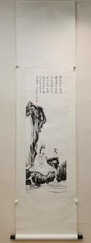 A CHINESE PAPER SCROLL PAINTING, ATTRIBUTE…