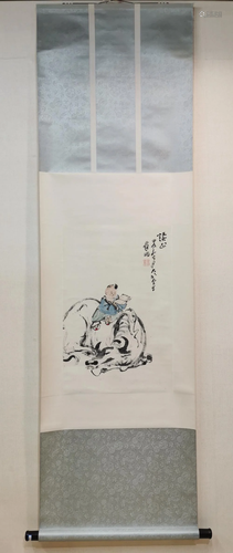 A CHINESE PAPER SCROLL PAINTING, ATTRIBUTE…