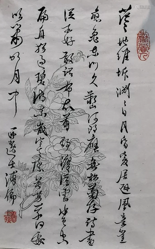 A CHINESE PAPER CALLIGRAPHY, ATTRIBUTED TO…