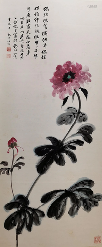 A CHINESE PAPER SCROLL PAINTING, ATTRIBUTE…